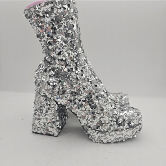 Abound Steffie Silver Sequin Platform Booties Women's Size 6.5 NWOT - Picture 10 of 10